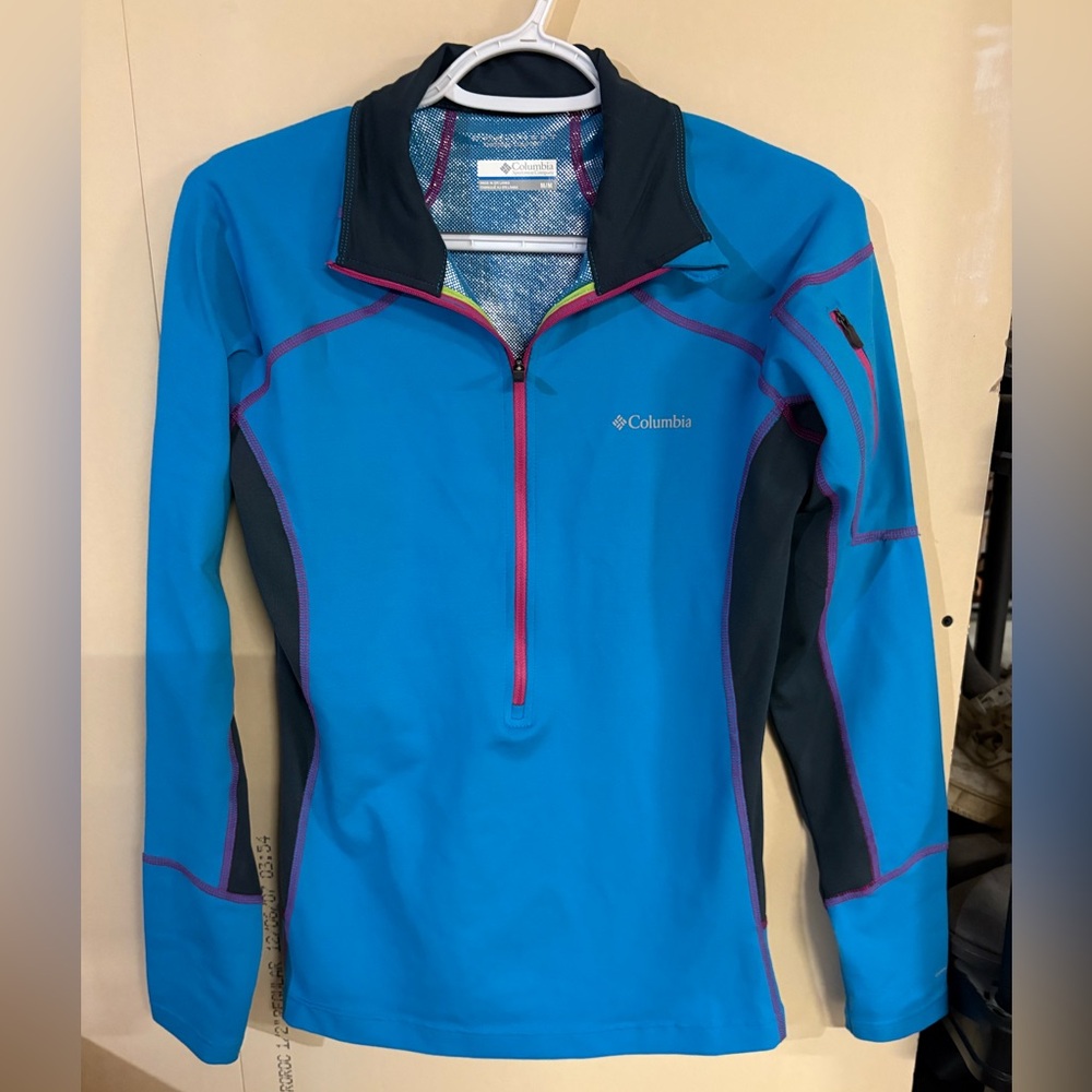 Columbia Bright Blue Half-Zip Pullover Omni Heat Thermal